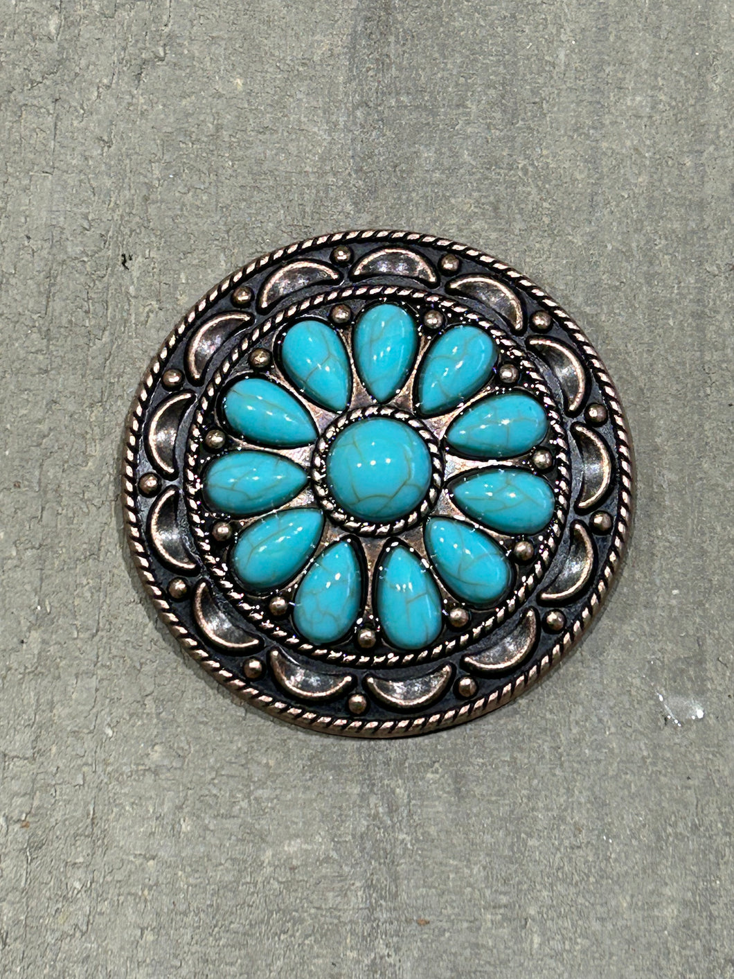 2” Decorative Antique Copper Stone Concho