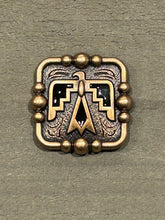 Load image into Gallery viewer, 1.5” Copper Thunderbird Concho with black color enamel

