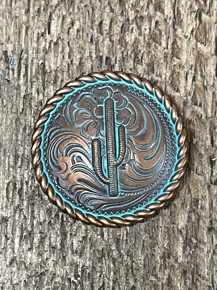 15 Copper Patina Cactus Concho High Desert Conchos