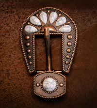 3/4" Desert Bloom Buckle with White Stones