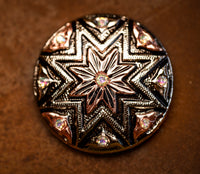 1.5" Copper Starburst Concho with Clear Stones