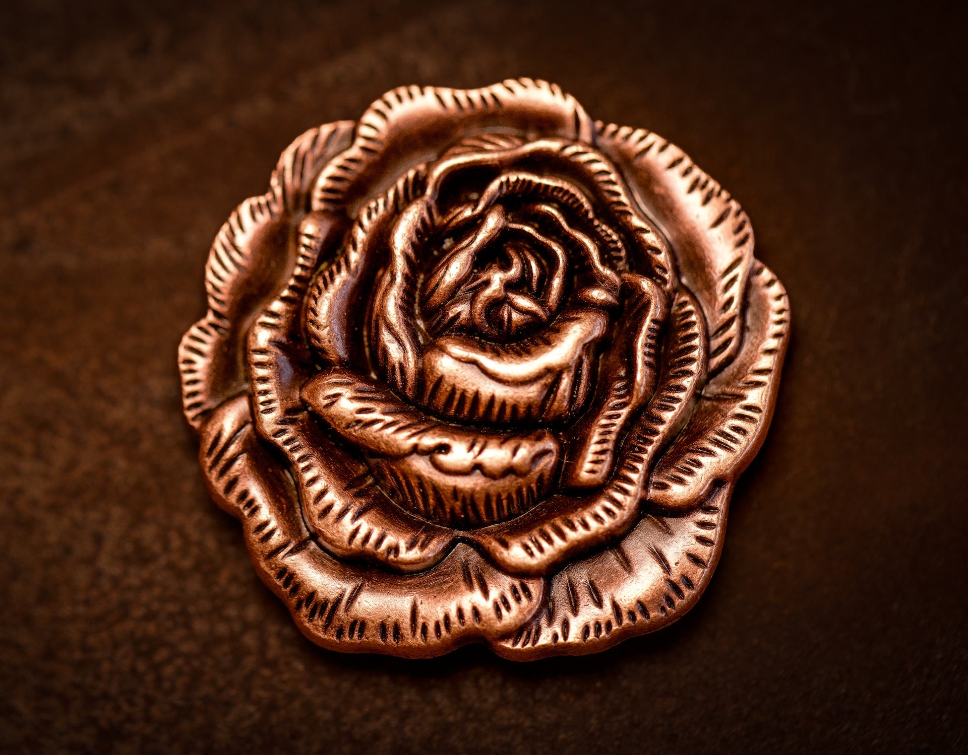 1.5" Copper Rose Concho