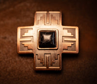 1.5" Copper Cross with Black Stone Concho