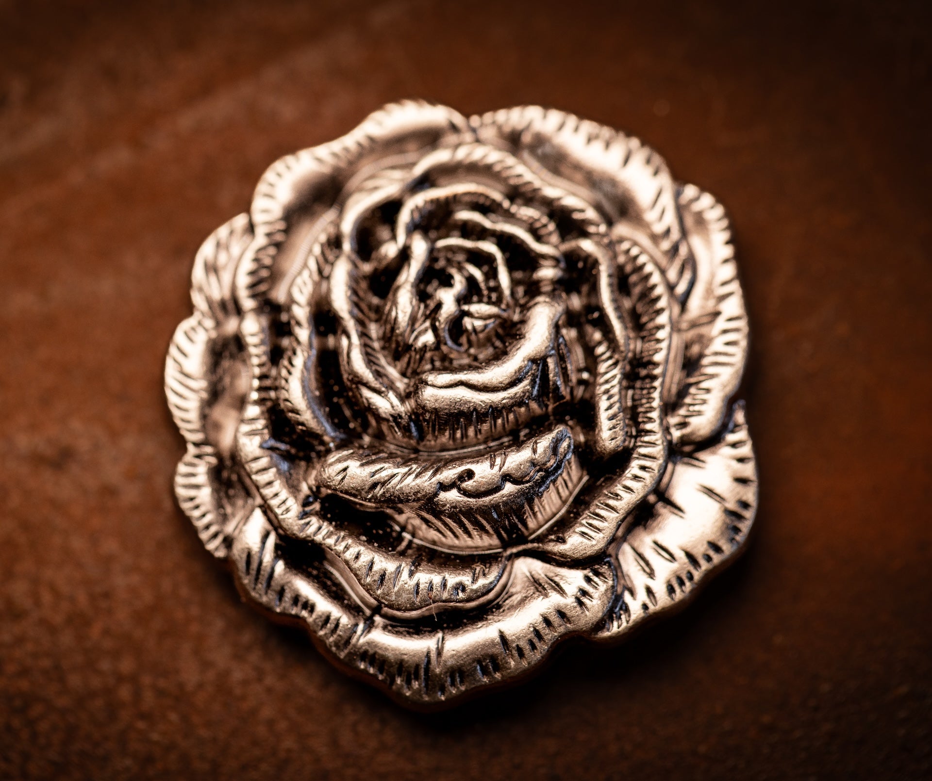 1.5" Antique Nickel Rose Concho