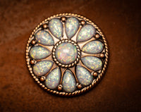 1.5” Desert Bloom Concho with Opal Color Stones