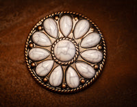 1.5” Desert Bloom Concho with White Stones