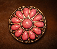 1.5” Desert Bloom Concho with Pink Stones