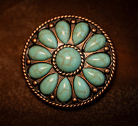 1.5” Desert Bloom Concho with blue marbled stones