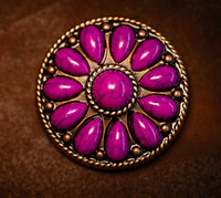 1.5” Desert Bloom Concho with Purple Stones