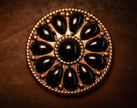 1.5” Desert Bloom Concho with Black Stones