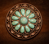 2” Desert Bloom Concho with blue marbled Stones