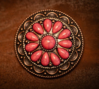 2” Desert Bloom Concho with Pink Stones