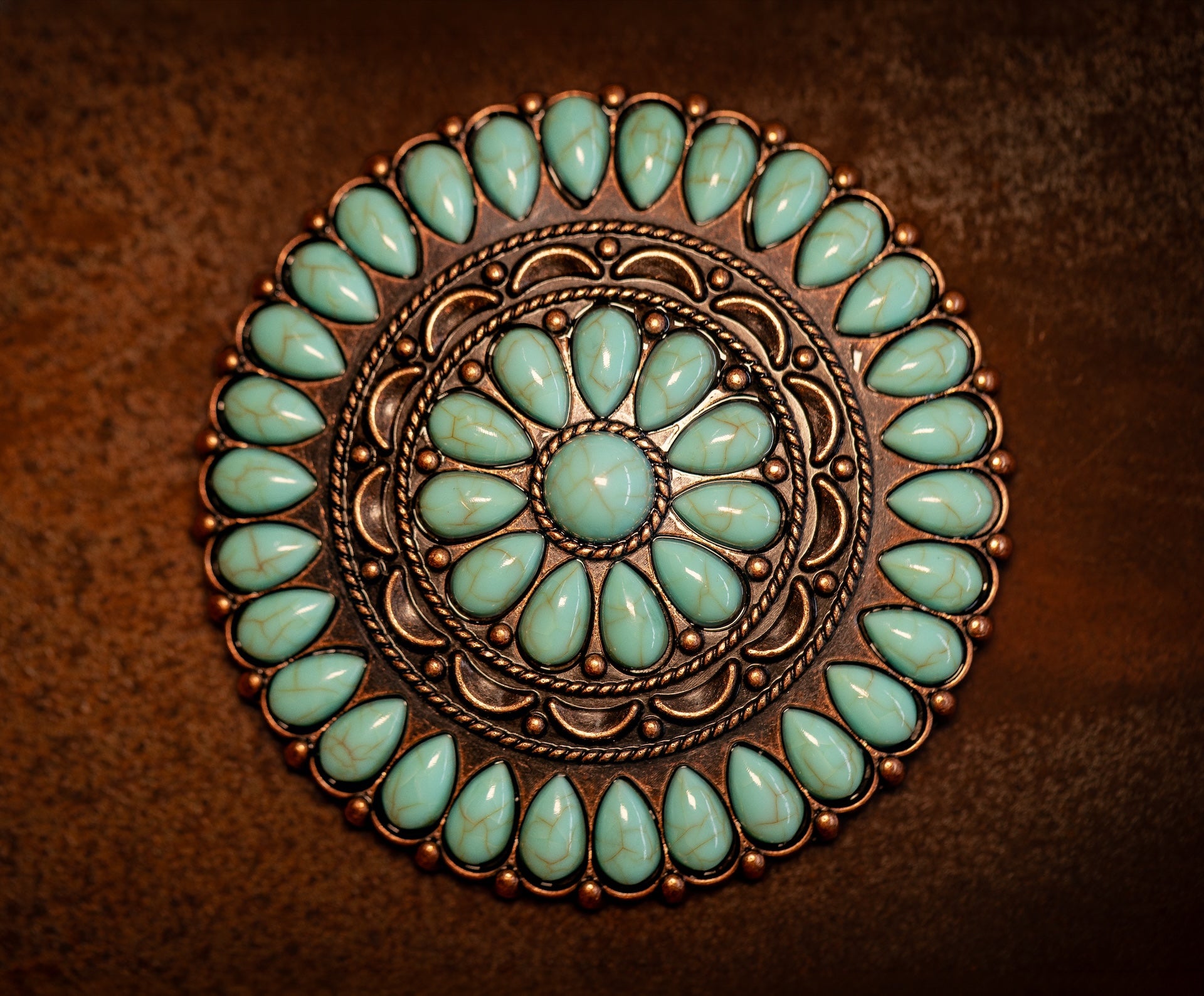 3” Desert Bloom Concho with Turquoise Stones