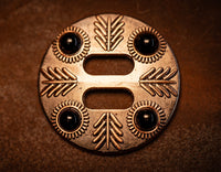 1.5" Copper Arrow Slotted Concho with black color stones
