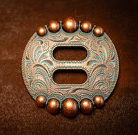 1.5" Copper Patina Slotted Concho