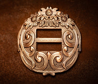 1.5" Copper Wild Flower Slotted Concho