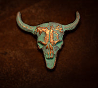 1.25” Copper Patina Cow Skull Concho