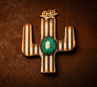 1.5" Copper Cactus Concho with Turquoise Stone