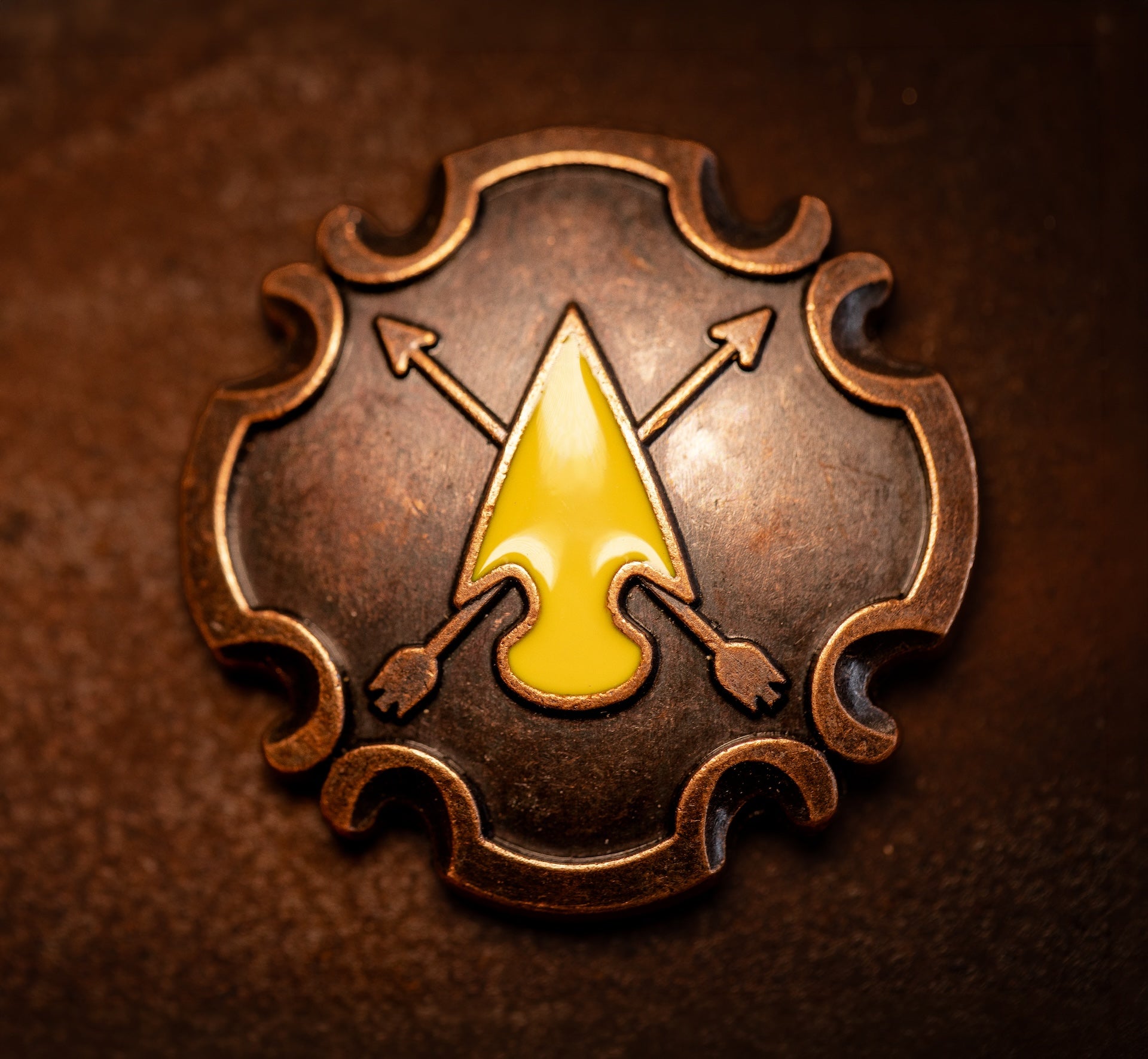 1.5” The Pathfinder Concho with Yellow Enamel