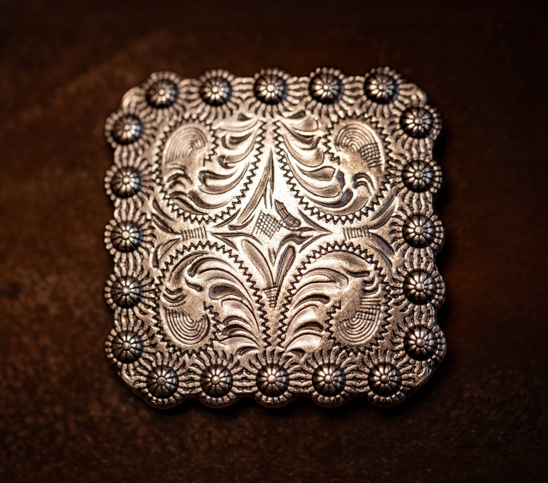 1.375" Antique Nickel Square Concho
