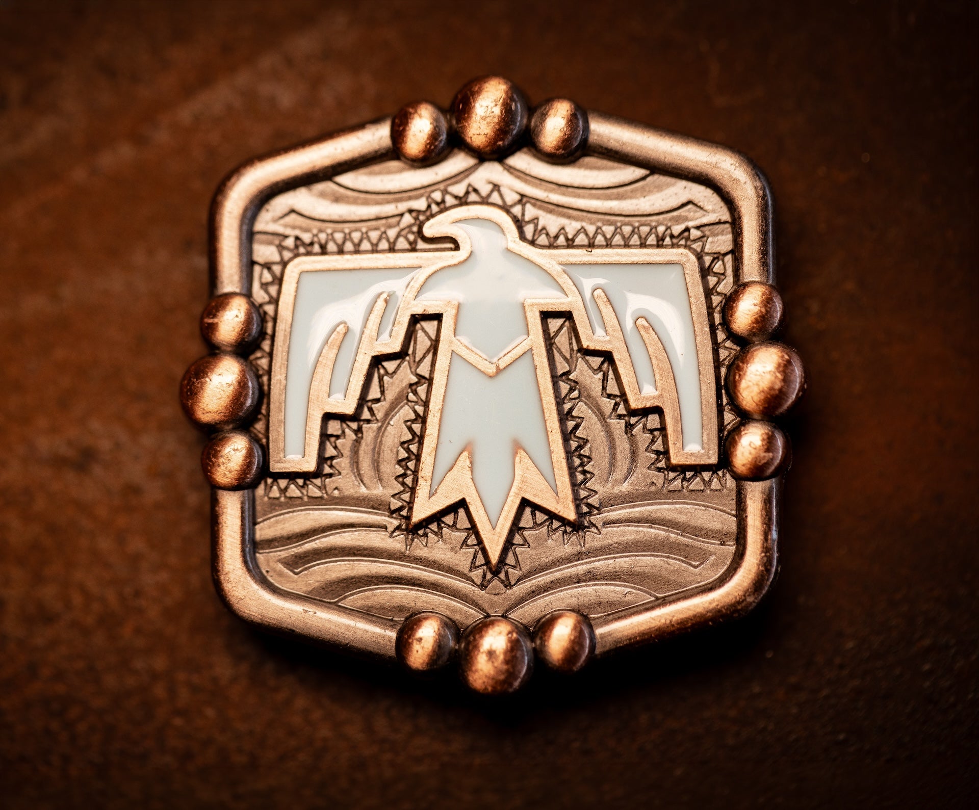 1.5” Copper Southwest Thunderbird concho