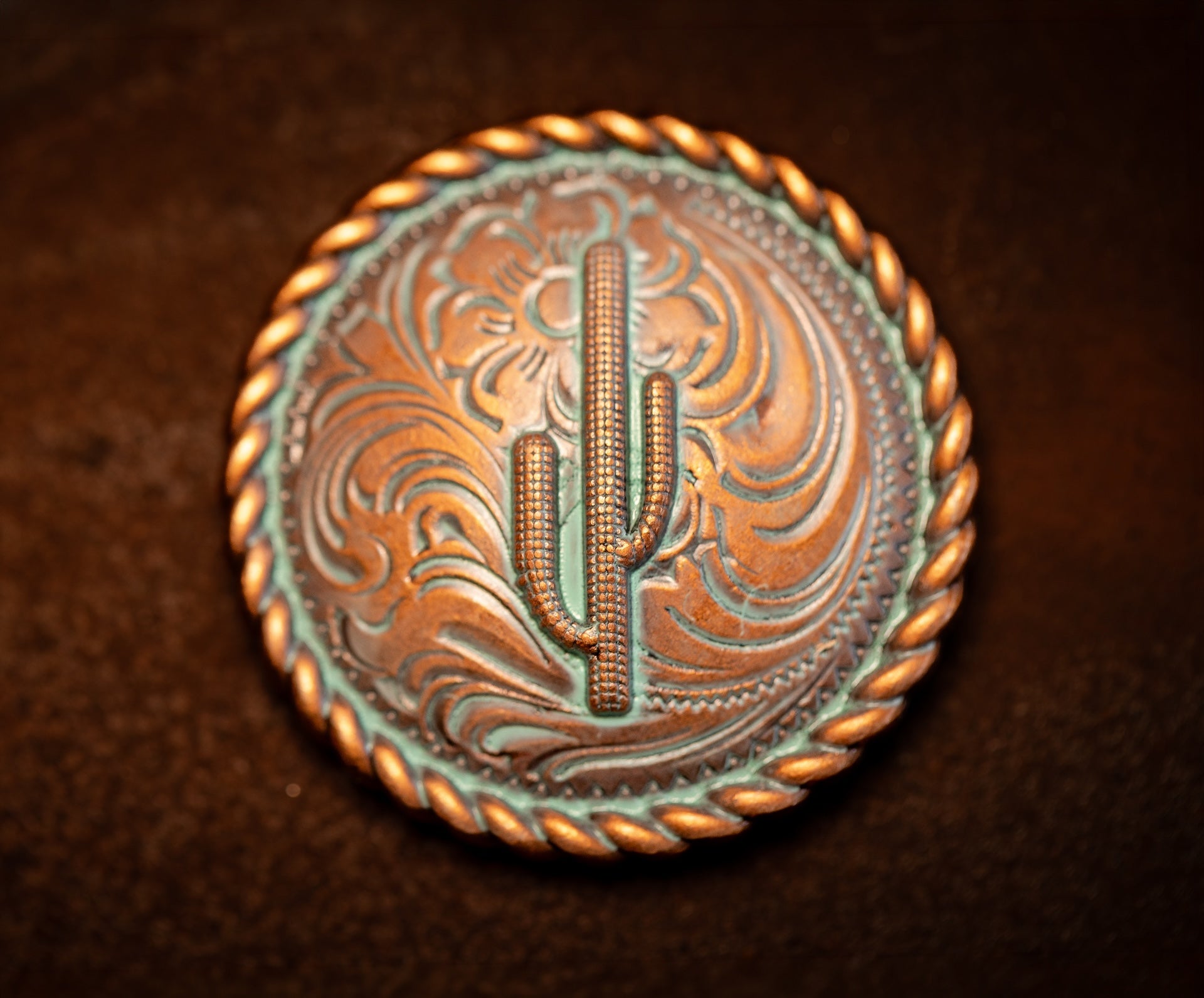 1.5" Copper Patina Cactus Concho