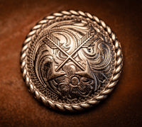 1.5" Antique Nickel Crossed Arrows Concho