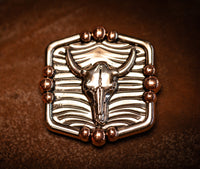 1.25” Antique Nickel Cow Skull Concho