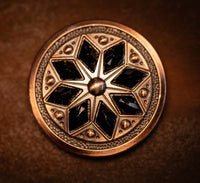 1.5" Copper Cactus Flower Concho with Black Stones