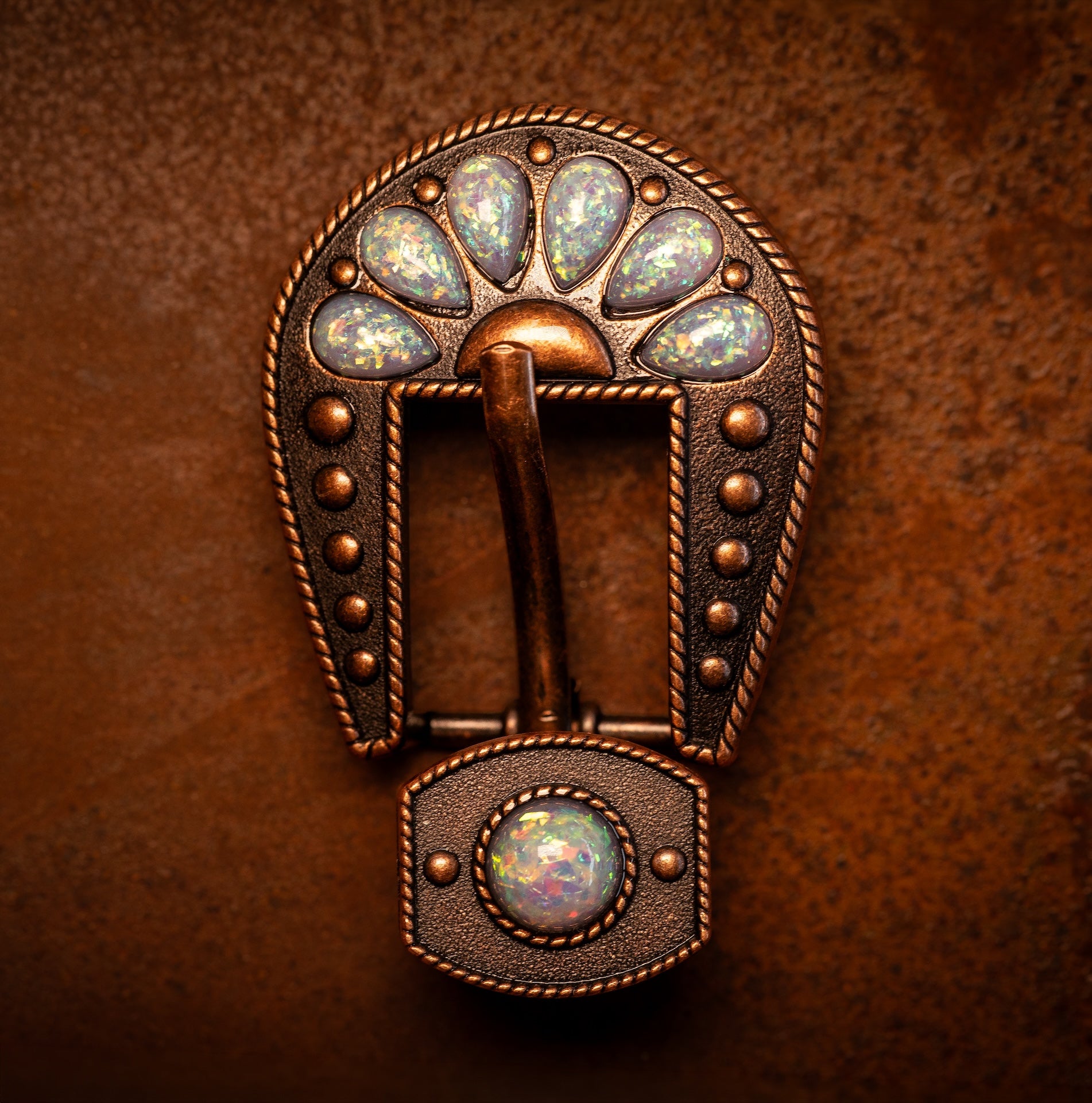 3/4" Desert Bloom Buckle with Opal Stones