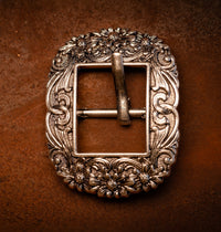 3/4" Antique Nickel Wild Flower Buckle