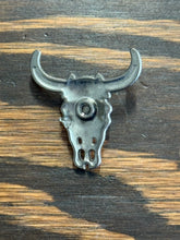 Load image into Gallery viewer, 1.5&quot; Copper Bull Skull Concho with copper face and Turquoise Stone
