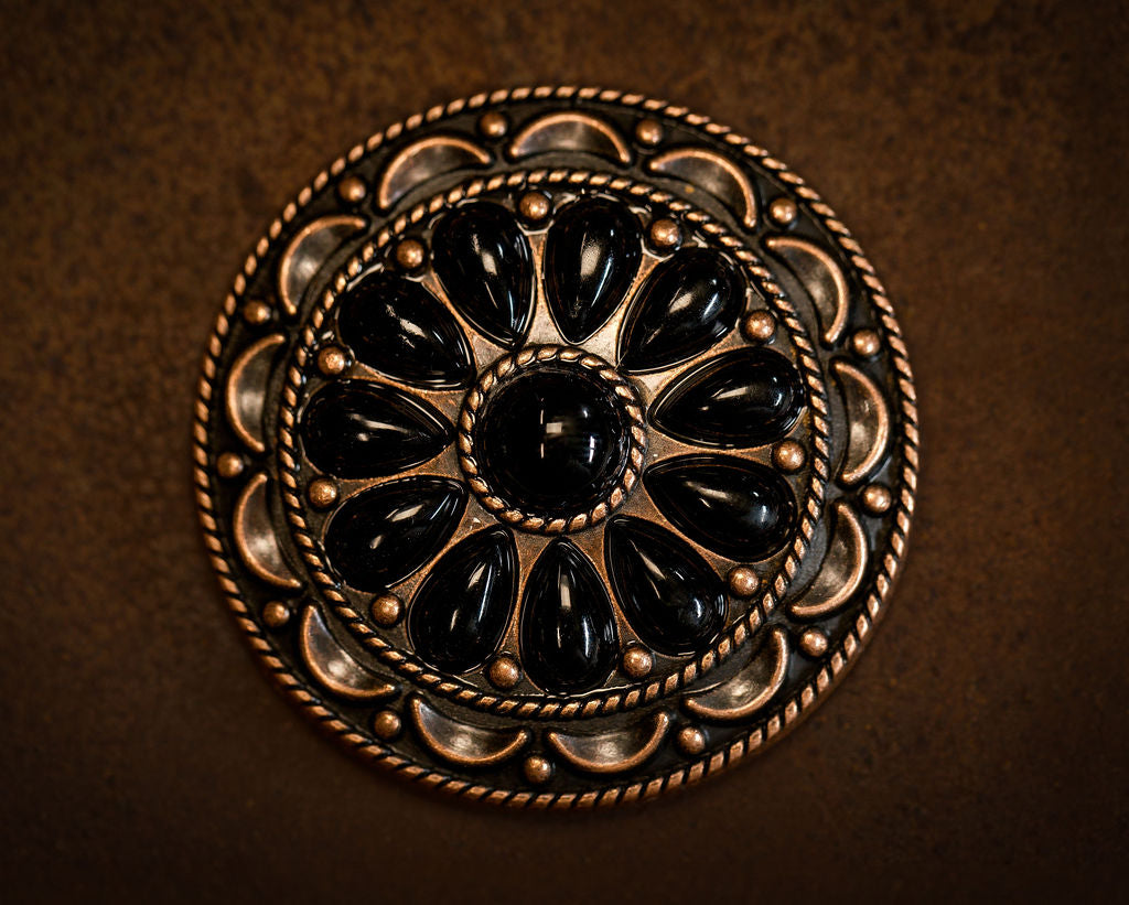 2” Desert Bloom Concho with Black Stones