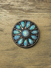 Load image into Gallery viewer, 1.5” Decorative Antique Copper with Opal Color Stone Concho
