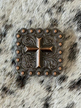 Load image into Gallery viewer, 1.25” Antique Copper Square Cross Concho
