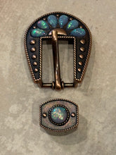 Load image into Gallery viewer, 3/4" Antique Copper Decorative Buckle with Opal Stones
