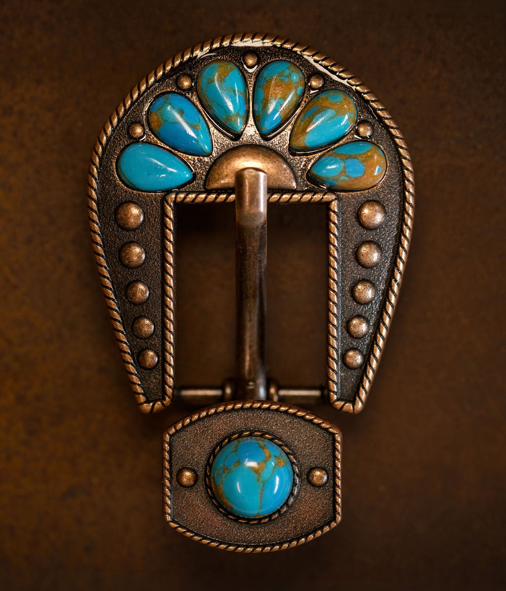3/4" Desert Bloom Blue Marble Buckle