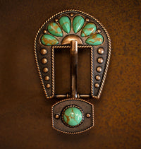 3/4" Desert Bloom Green Marble Buckle