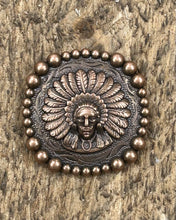 Load image into Gallery viewer, Bulk lot of 100 1.5&quot; Copper Native Headdress Concho
