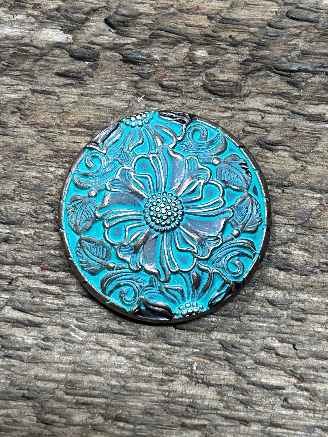 1.25” Patina Sunflower Concho