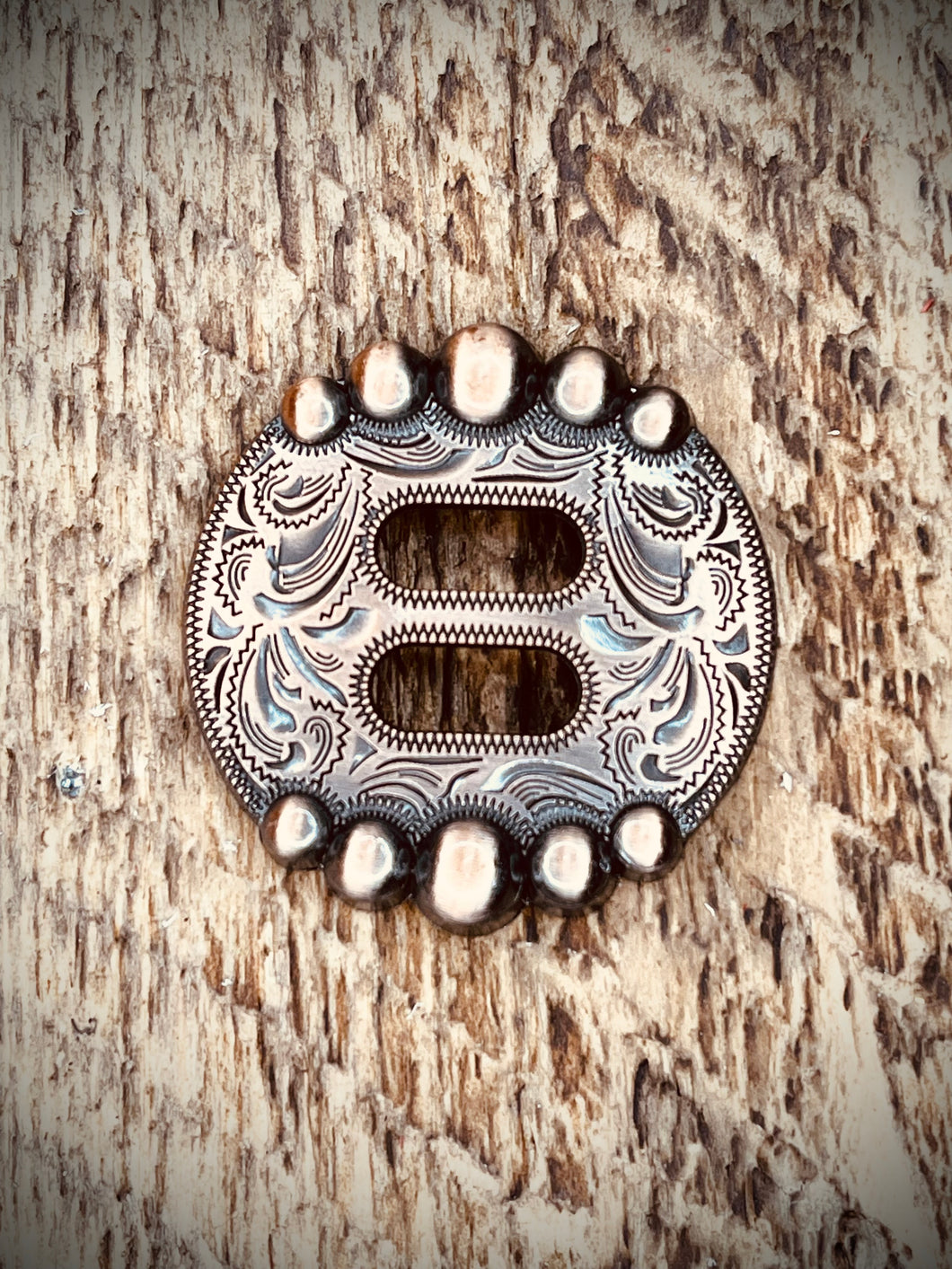 Antique Bead Slotted Conchos