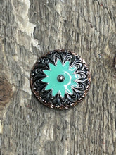 Load image into Gallery viewer, 1.25” Tri-Color Concho with Light Green Enamel
